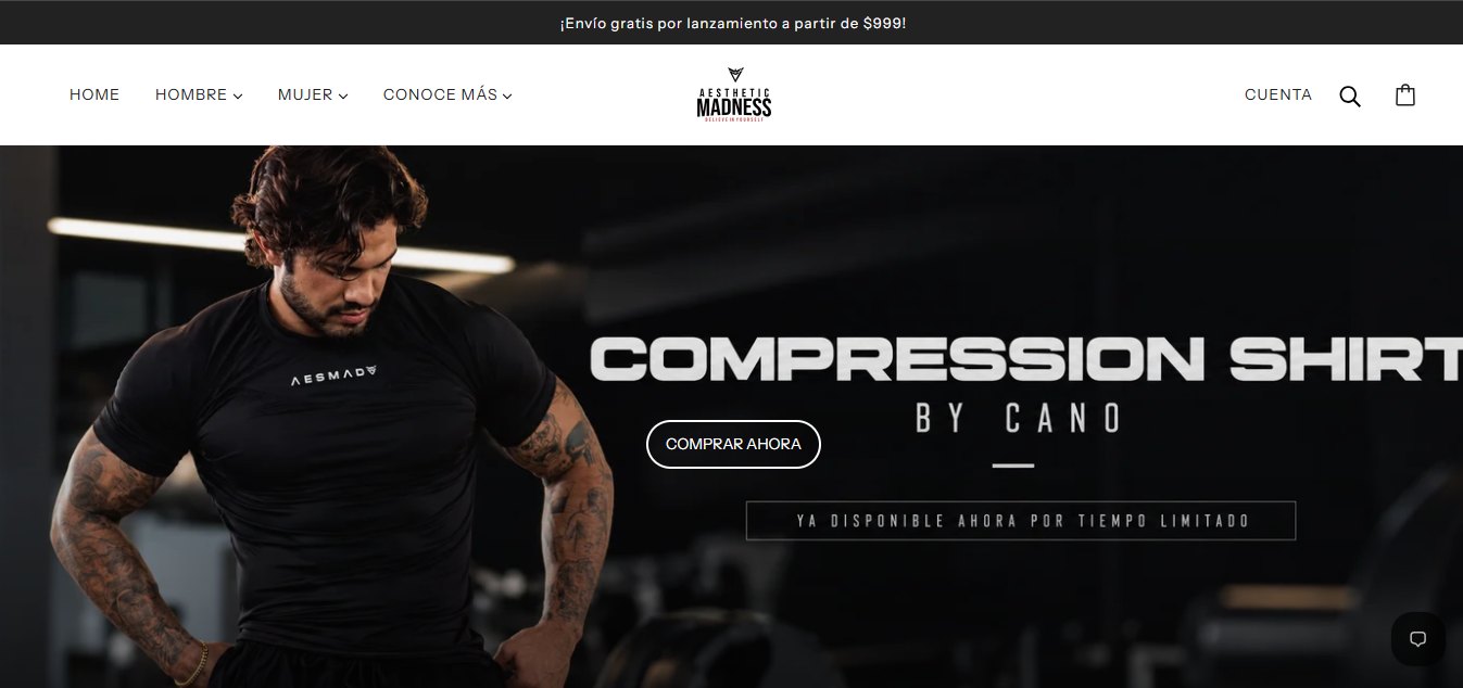 Portada de la tienda en línea Aesthetic Madness